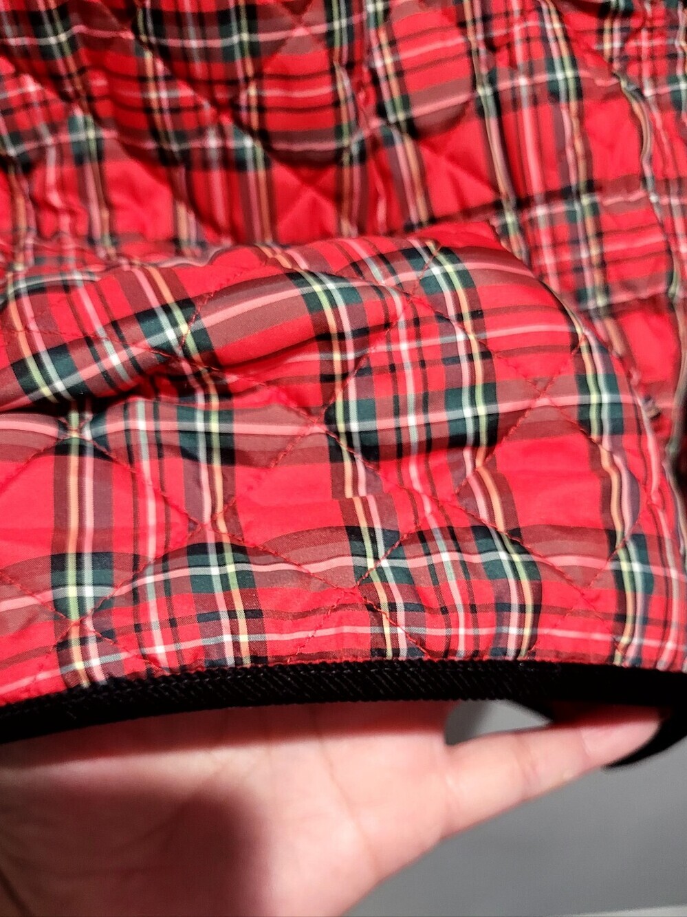 Talbots Apple Cider Plaid Quilted Jacket XS Red Tartan Snap Zip Front - Picture 9 of 11